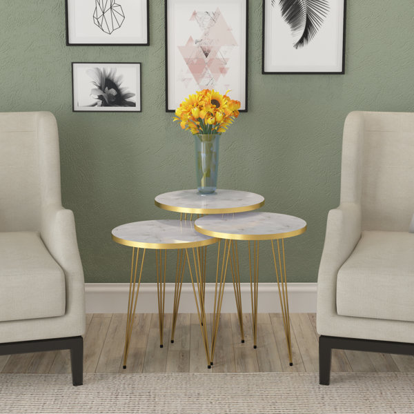 Everly Quinn Deeqa 3 Legs Nesting Tables & Reviews | Wayfair